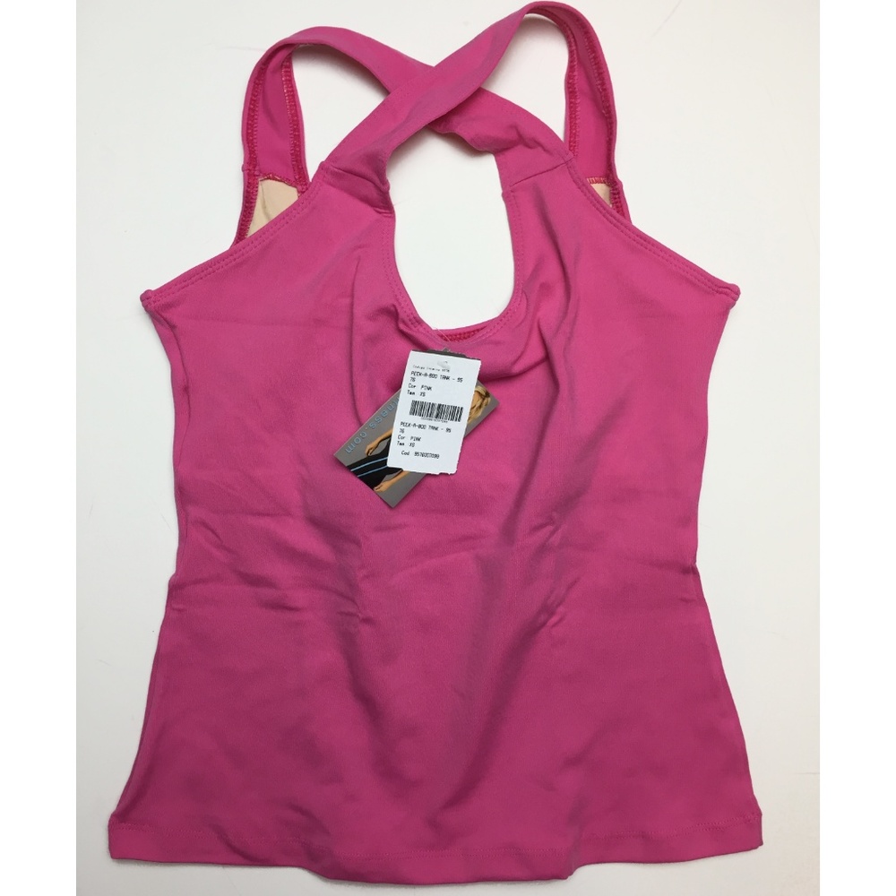 Compression Gym Tank Top w/ Inside Bra XS-S   Pink - Picture 3 of 6